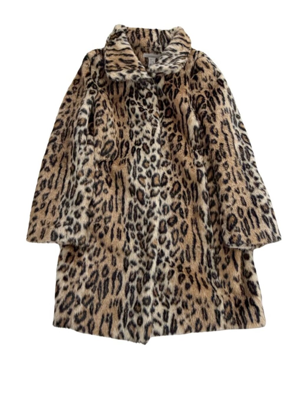 H&M Leopard Print Faux Fur Coat Jacket